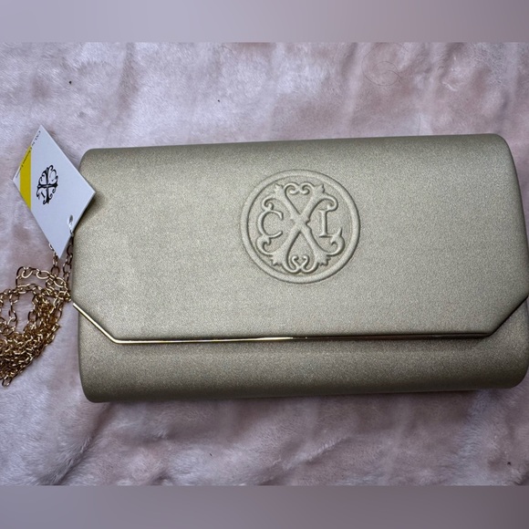 Christian Lacroix Gold Clutch with Gold Chain